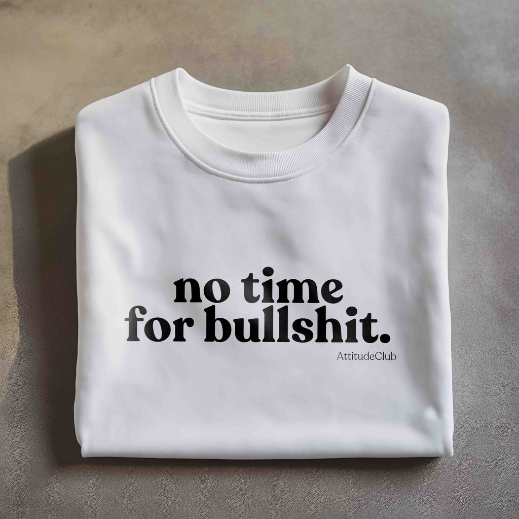 no time for bullshit. Oversize Damen T Shirt Bio Baumwolle Weiß Statement Shirt Premium Streetwear