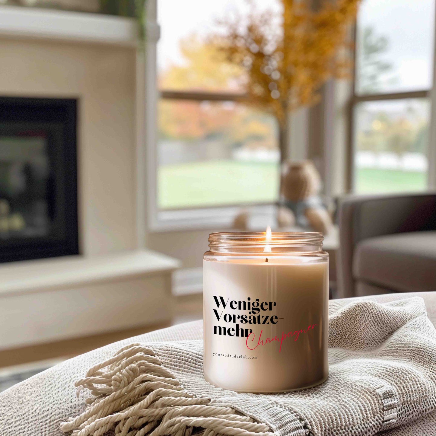 Weniger Vorsätze mehr Champagner Kerze – Neujahr, Silvester, Geschenkidee, lustige Spruchkerze, Handmade Sojawachs Candle von Your Attitude Club