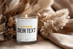 Review stars with more personalized text | Customizable candle