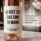 Du bist 35? Das sind 70 Mark! | Weinflaschen Etikett Geburtstag personalisiert | Lustiges Weinetikett Geschenk für Frauen & Männer