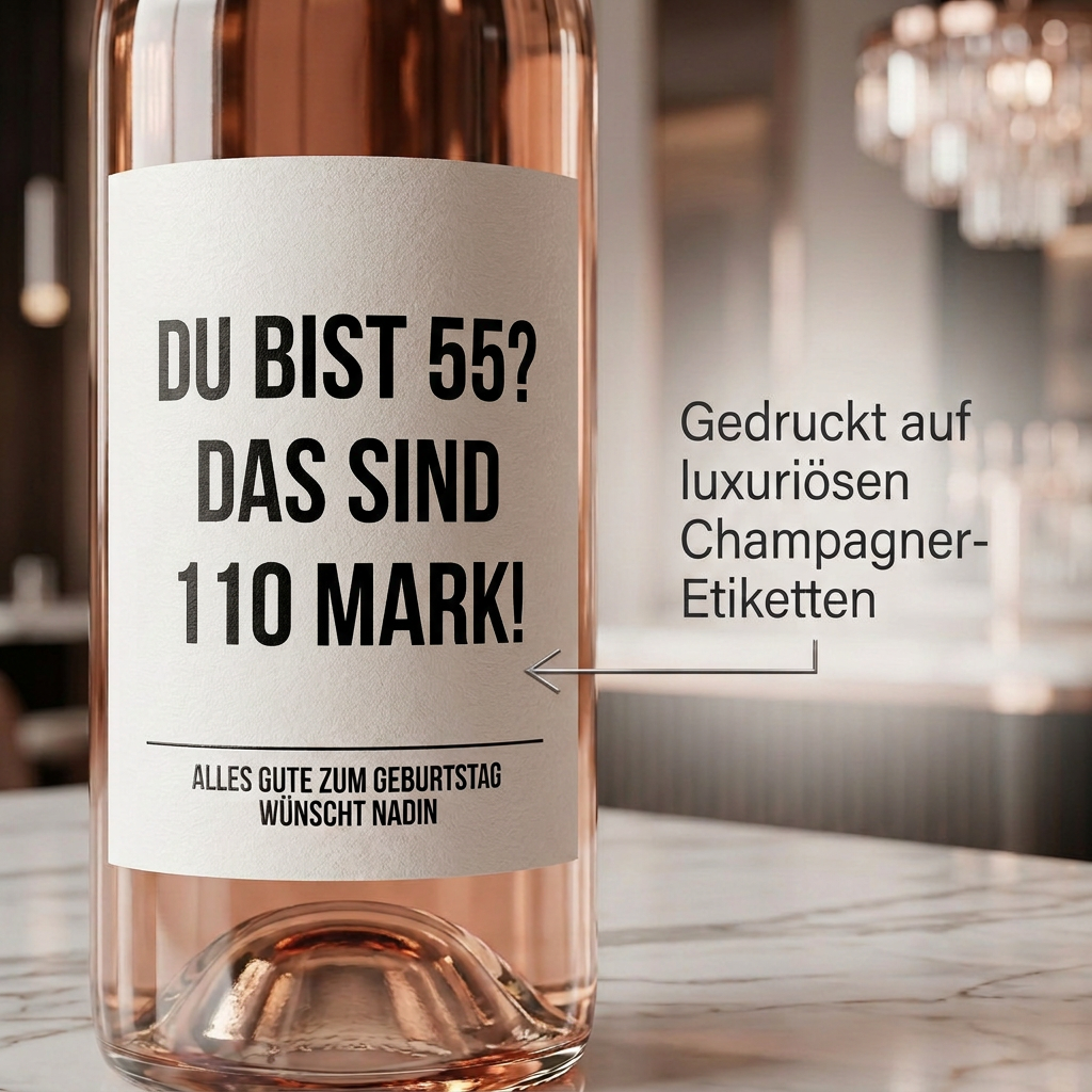 Du bist 55? Das sind 110 Mark! | Weinflaschen Etikett Geburtstag personalisiert | Lustiges Weinetikett Geschenk für Frauen & Männer