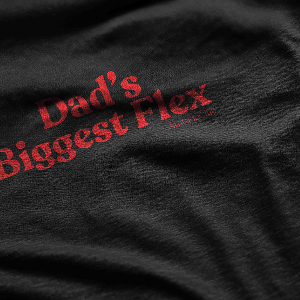 Dad’s Biggest Flex Oversize Damen T Shirt Schwarz Weiss Statement Shirt Bio Baumwolle Premium