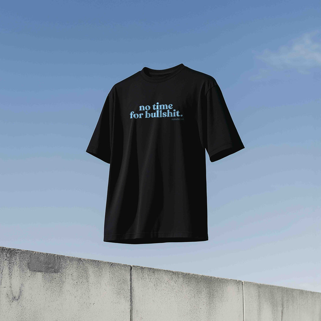 no time for bullshit. Oversize Damen T Shirt Bio Baumwolle Schwarz Statement Shirt Premium Streetwear