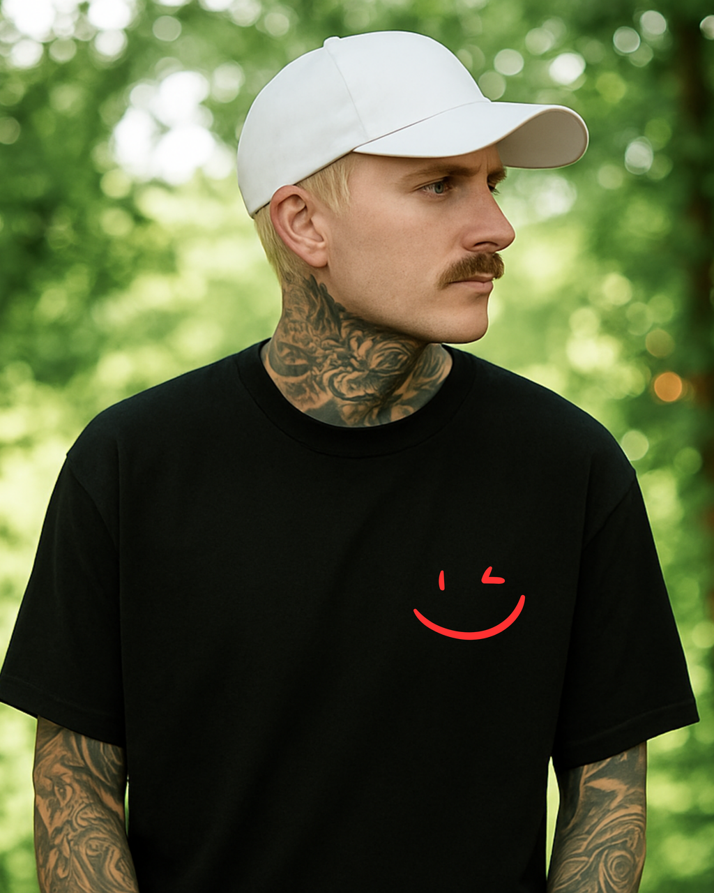 MY WIFE WILL KILL YOU - Oversized Men's T-Shirt Black with Red Front and Back Print | Premium Cotton Men's T-Shirt
