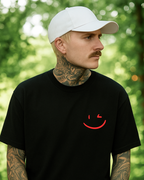 MY WIFE WILL KILL YOU - Oversized Men's T-Shirt Black with Red Front and Back Print | Premium Cotton Men's T-Shirt