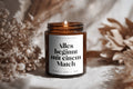 Alles beginnt mit einem Match – Amber Geburtstagskerze • Geschenk für Freunde, Paare & Familie • Duftkerze/ohne Duft • 120ml/160ml • Handgemacht