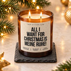 ALL I WANT FOR CHRISTMAS IS MEINE RUHE! – Weihnachtskerze | Lustiges Weihnachtsgeschenk | Geschenk für Freunde, Familie, Kollegen & Nachbarn