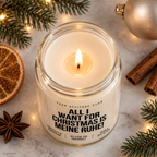 ALL I WANT FOR CHRISTMAS IS MEINE RUHE! | Weihnachtskerze Duftkerze Weihnachten Geschenkidee Wichtelgeschenk für Mama Freundin Kollegin