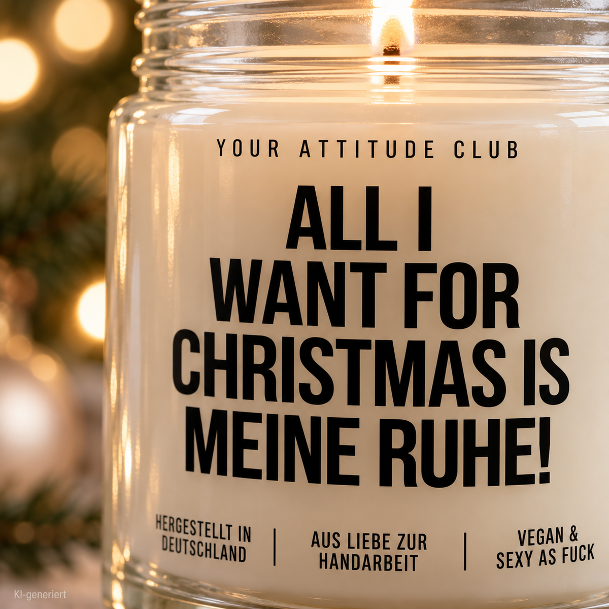ALL I WANT FOR CHRISTMAS IS MEINE RUHE! | Weihnachtskerze Duftkerze Weihnachten Geschenkidee Wichtelgeschenk für Mama Freundin Kollegin