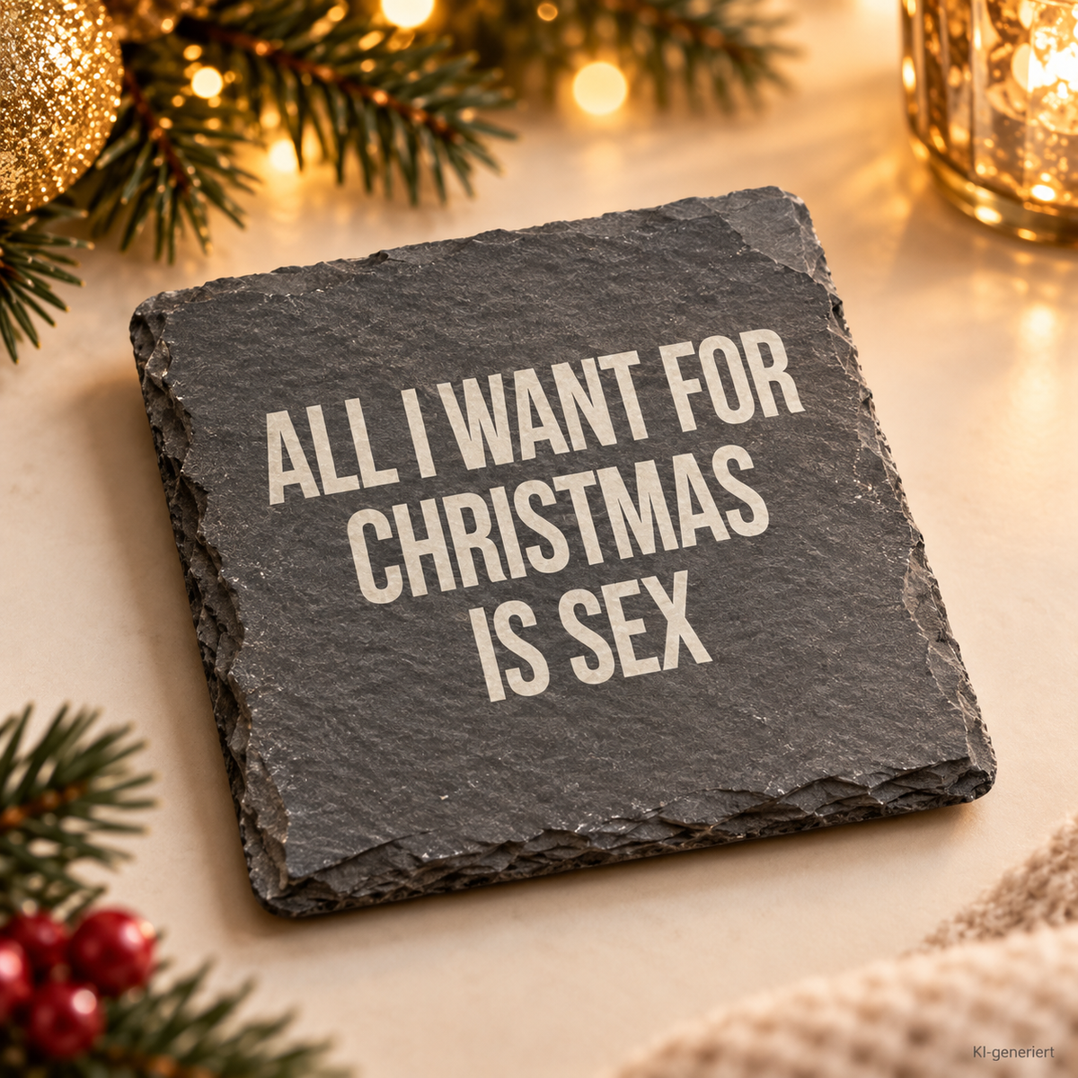 ALL I WANT FOR CHRISTMAS IS SEX – Weihnachtskerze Naturgras Etikett | Weihnachtsgeschenk | Geschenk für Partner, Freundin & Freund | Geschenkidee Weihnachten