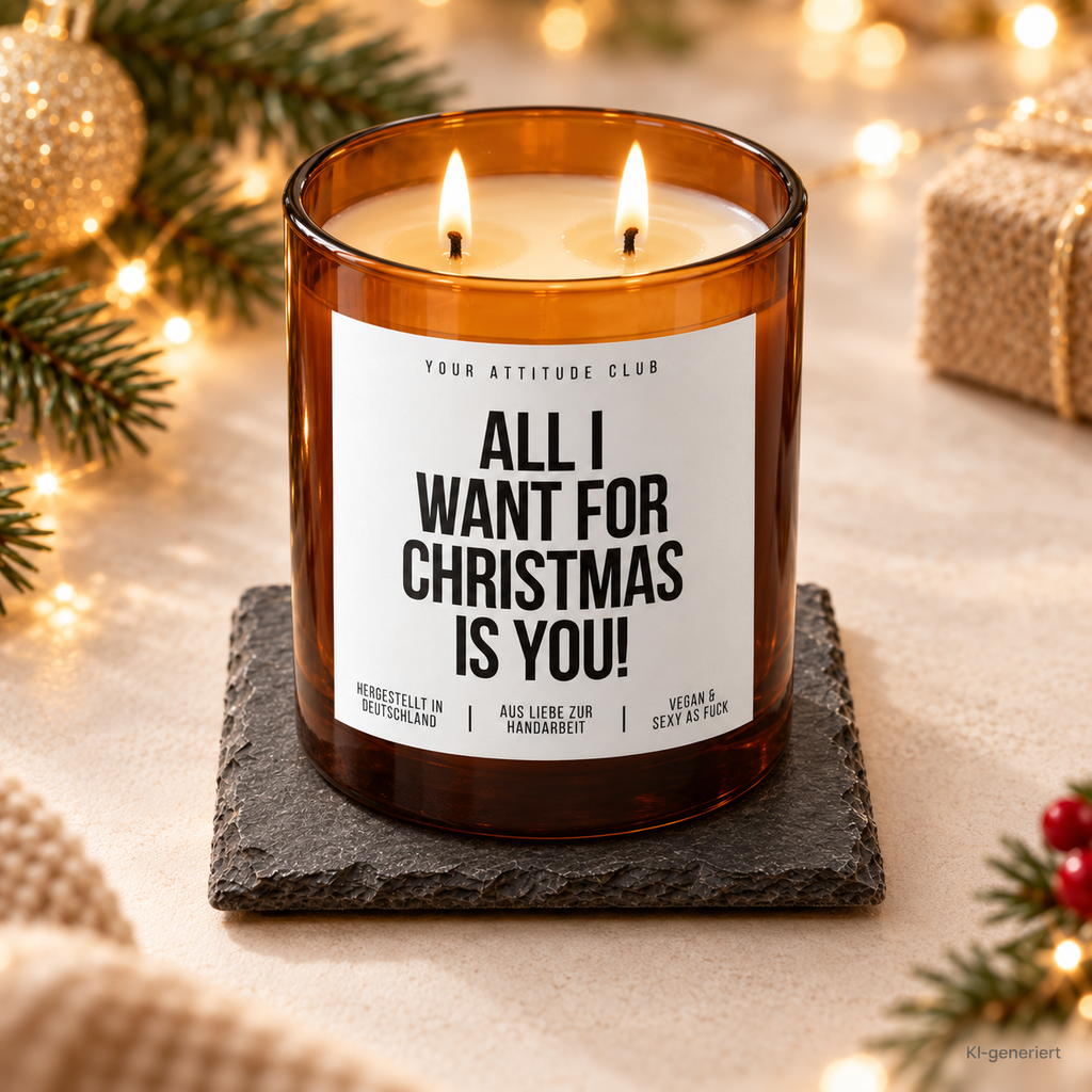 ALL I WANT FOR CHRISTMAS IS YOU! – Weihnachtskerze | Romantisches Weihnachtsgeschenk | Geschenk für Partner, Freundin, Freund & Lieblingsmensch