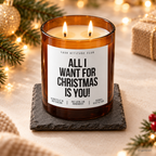 ALL I WANT FOR CHRISTMAS IS YOU! – Weihnachtskerze | Romantisches Weihnachtsgeschenk | Geschenk für Partner, Freundin, Freund & Lieblingsmensch