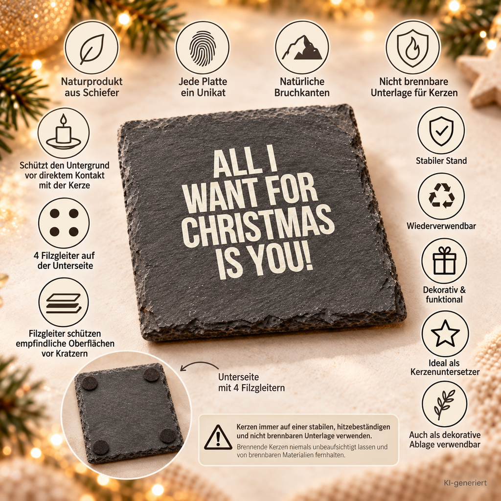 ALL I WANT FOR CHRISTMAS IS YOU! – Weihnachtskerze | Romantisches Weihnachtsgeschenk | Geschenk für Partner, Freundin, Freund & Lieblingsmensch