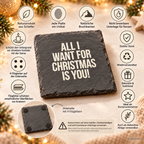 ALL I WANT FOR CHRISTMAS IS YOU! – Weihnachtskerze Naturgras Etikett | Weihnachtsgeschenk | Geschenk für Partner, Freundin & Freund | Geschenkidee Weihnachten