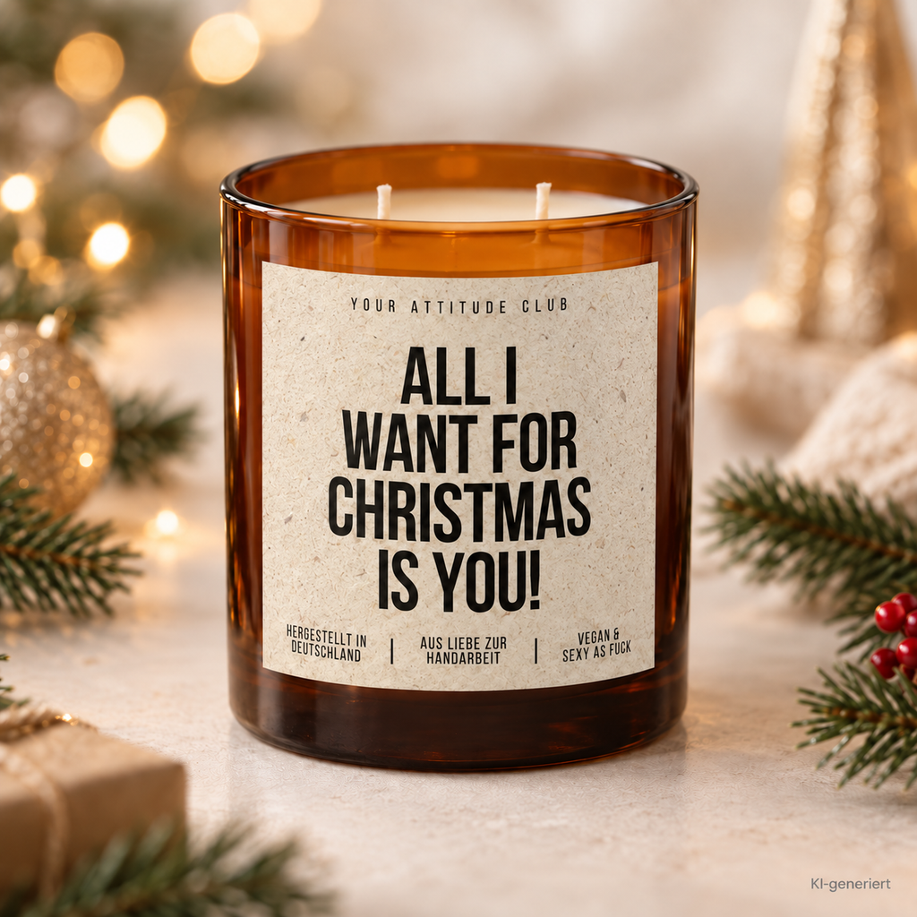 ALL I WANT FOR CHRISTMAS IS YOU! – Weihnachtskerze | Romantisches Weihnachtsgeschenk | Geschenk für Partner, Freundin, Freund & Lieblingsmensch