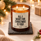ALL I WANT FOR CHRISTMAS IS YOU! – Weihnachtskerze | Romantisches Weihnachtsgeschenk | Geschenk für Partner, Freundin, Freund & Lieblingsmensch