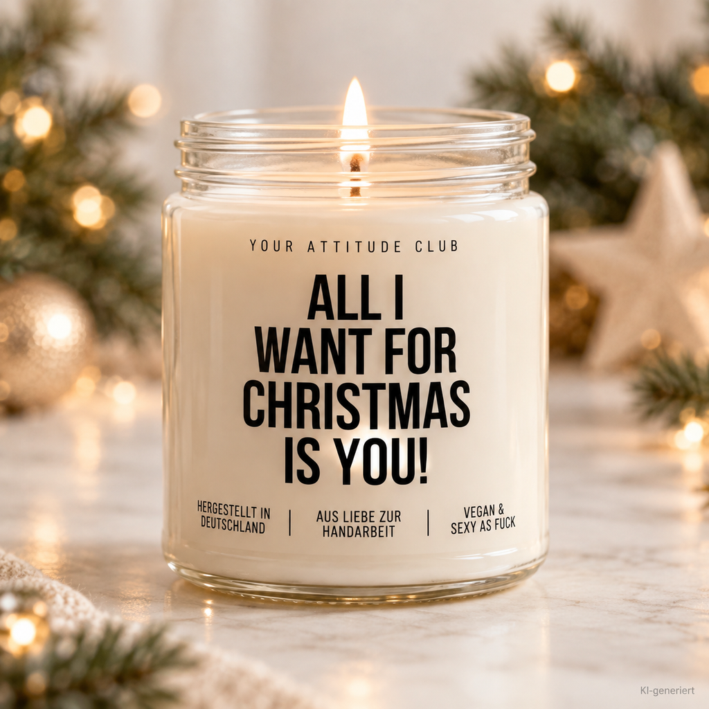 ALL I WANT FOR CHRISTMAS IS YOU! | Weihnachtskerze Duftkerze Weihnachten Weihnachtsgeschenk Geschenkidee für Partner Freundin Freund
