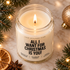 ALL I WANT FOR CHRISTMAS IS YOU! | Weihnachtskerze Duftkerze Weihnachten Weihnachtsgeschenk Geschenkidee für Partner Freundin Freund