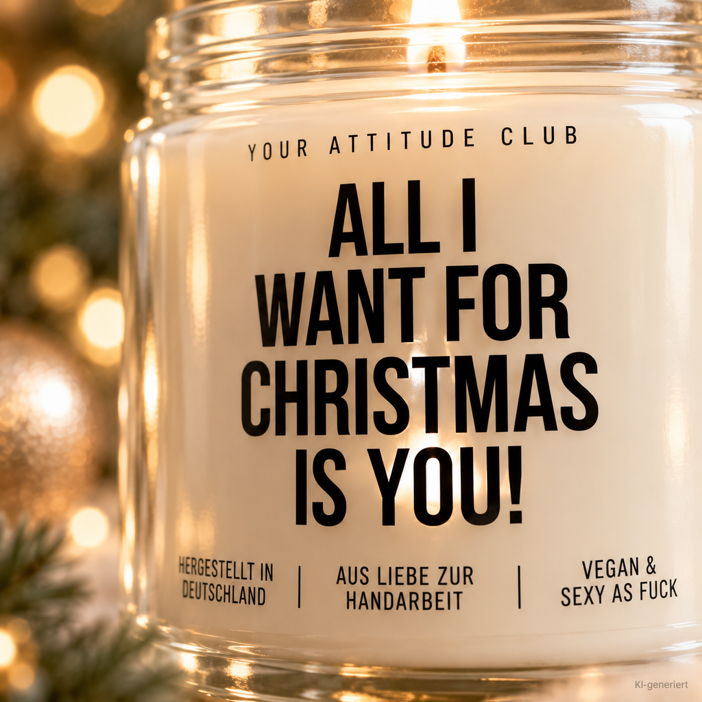 ALL I WANT FOR CHRISTMAS IS YOU! | Weihnachtskerze Duftkerze Weihnachten Weihnachtsgeschenk Geschenkidee für Partner Freundin Freund