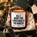 ALL I WANT FOR CHRISTMAS IS YOU NAKED! – Weihnachtskerze | Freches Weihnachtsgeschenk | Geschenk für Partner, Freundin & Freund | Weihnachten