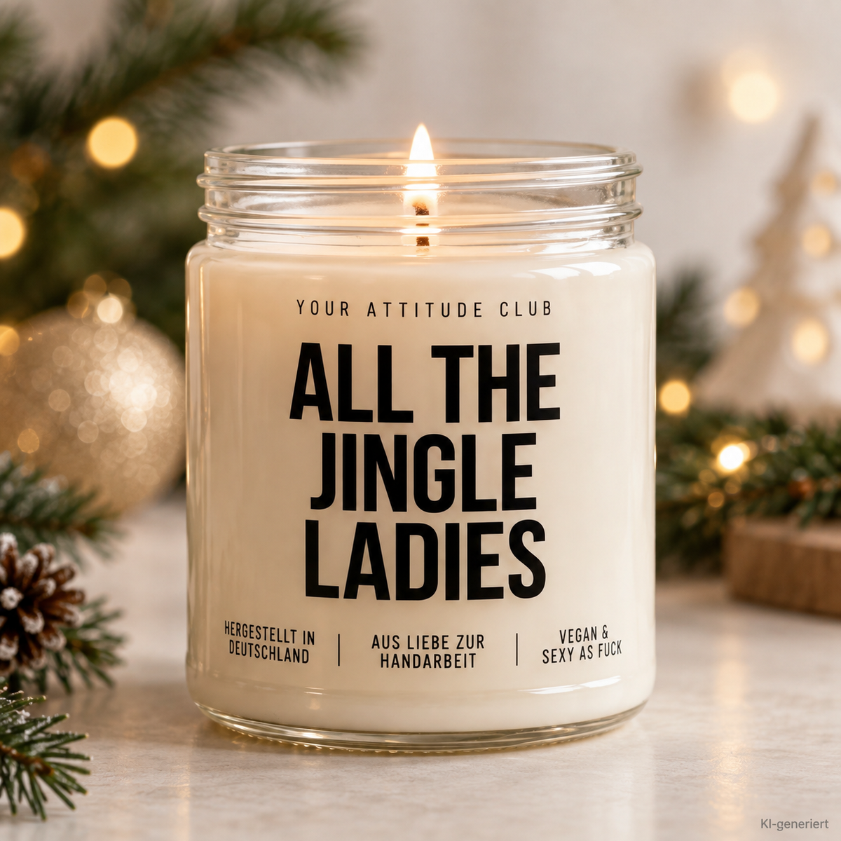 ALL THE JINGLE LADIES | Weihnachtskerze Duftkerze Weihnachten Weihnachtsgeschenk Geschenkidee für Freundin Kollegin Schwester Mama Wichtelgeschenk