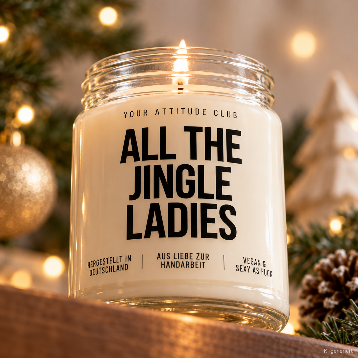 ALL THE JINGLE LADIES | Weihnachtskerze Duftkerze Weihnachten Weihnachtsgeschenk Geschenkidee für Freundin Kollegin Schwester Mama Wichtelgeschenk