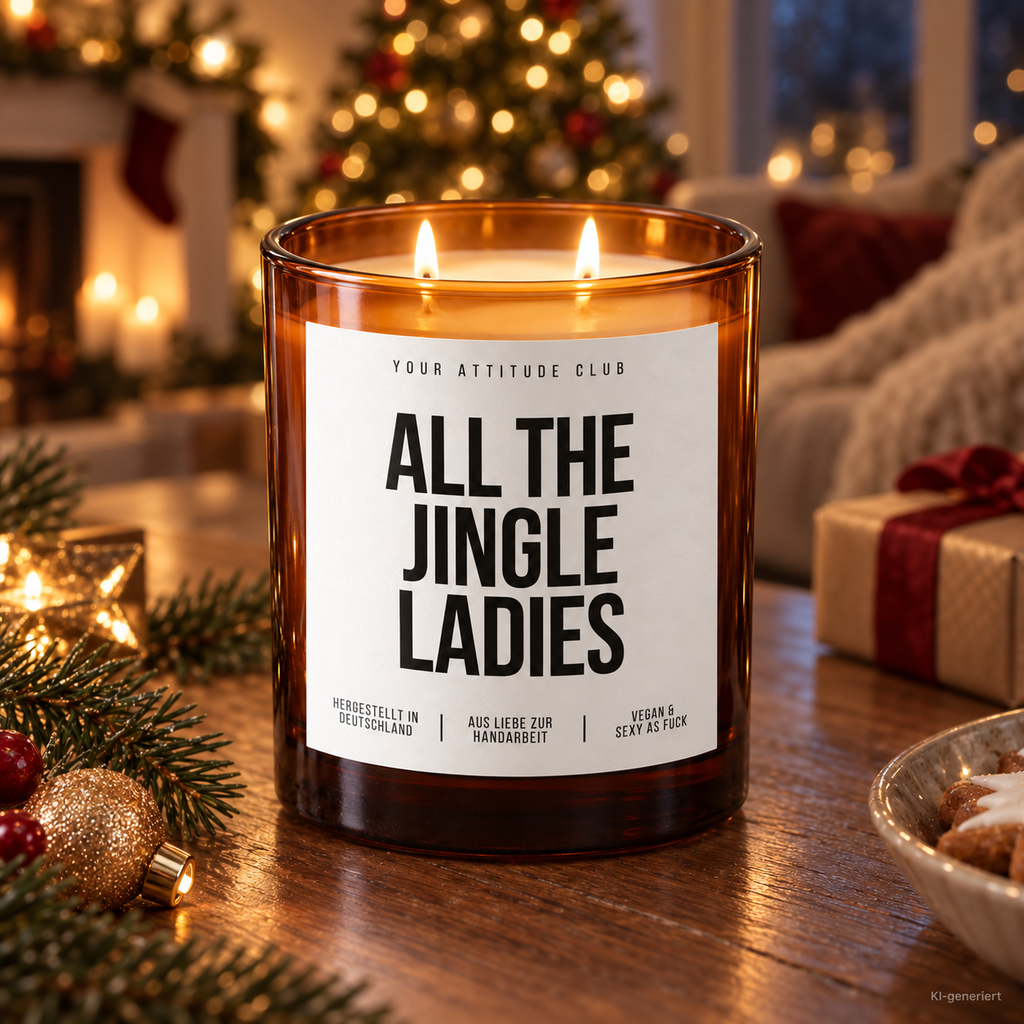 ALL THE JINGLE LADIES – Weihnachtskerze | Lustiges Weihnachtsgeschenk | Geschenk für beste Freundin, Kollegin, Schwester & Mädels | Wichtelgeschenk