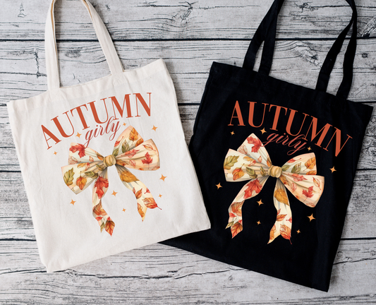 Autumn Girly | Tragetasche mit Spruch – Baumwollbeutel mit Attitude