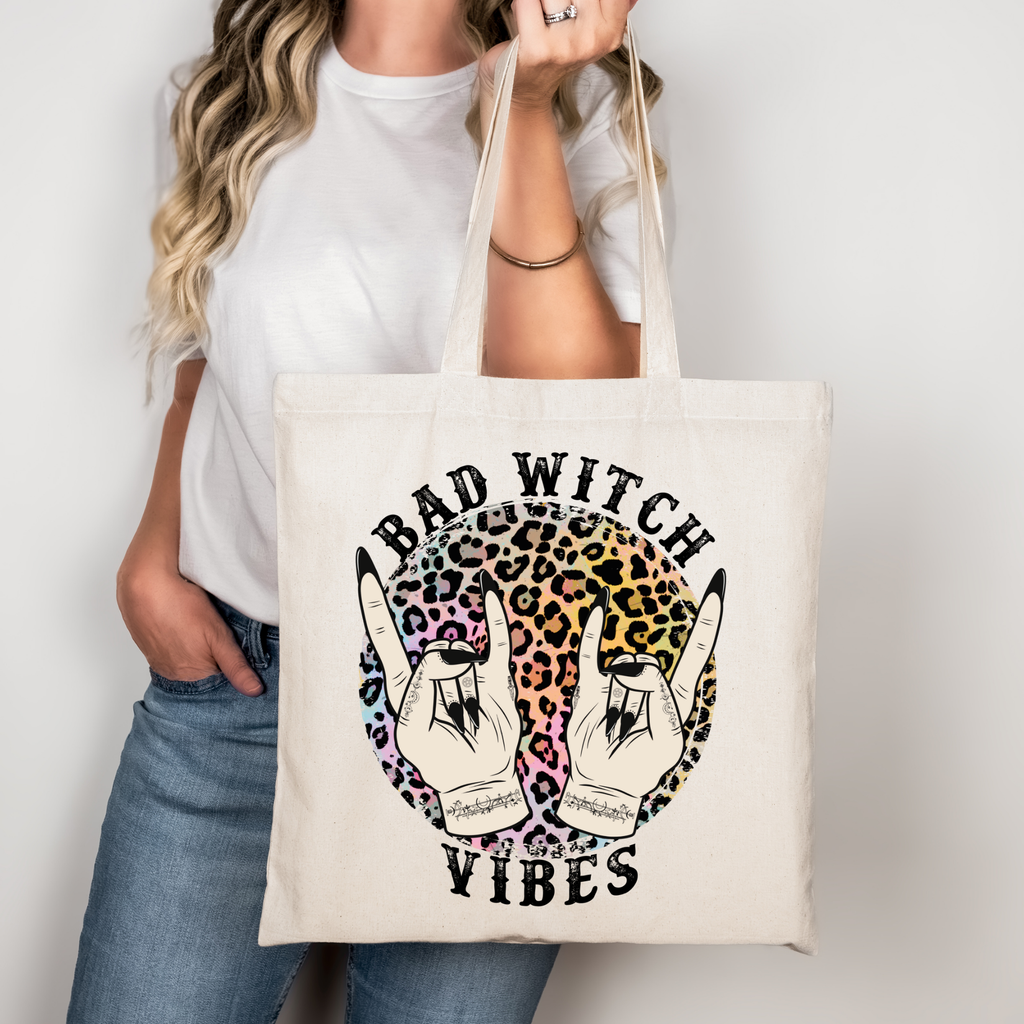 Bad Witch Vibes | Tragetasche mit Spruch – Baumwollbeutel mit Attitude