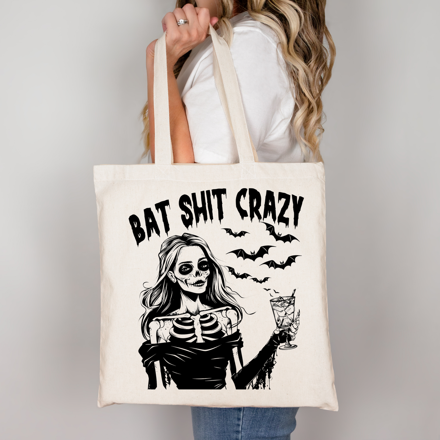 Bat Shit Crazy | Tragetasche mit Spruch – Baumwollbeutel mit Attitude