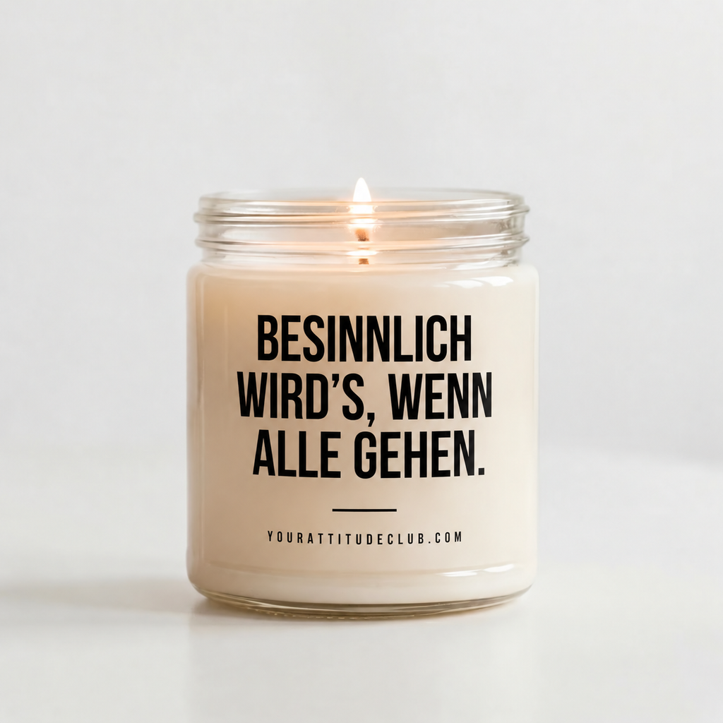 BESINNLICH WIRD’S, WENN ALLE GEHEN. | Weihnachtskerze, lustiges Weihnachtsgeschenk, Geschenk für Freundin, Kollegin, Familie, Wichtelgeschenk