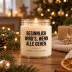 BESINNLICH WIRD’S, WENN ALLE GEHEN. | Weihnachtskerze, lustiges Weihnachtsgeschenk, Geschenk für Freundin, Kollegin, Familie, Wichtelgeschenk