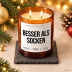 BESSER ALS SOCKEN – Weihnachtskerze | Lustiges Weihnachtsgeschenk | Geschenk für Familie, Freunde, Kollegen & Nachbarn | Wichtelgeschenk Weihnachten