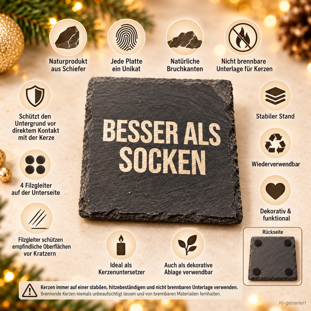BESSER ALS SOCKEN – Weihnachtskerze | Lustiges Weihnachtsgeschenk | Geschenk für Familie, Freunde, Kollegen & Nachbarn | Wichtelgeschenk Weihnachten