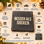BESSER ALS SOCKEN – Weihnachtskerze Naturgras Etikett | Weihnachtsgeschenk | Geschenk für Familie, Freunde & Kollegen | Geschenkidee Weihnachten