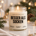 BESSER ALS SOCKEN | Weihnachtskerze Duftkerze Weihnachten Weihnachtsgeschenk Geschenkidee für Mama Papa Freundin Kollegin Wichtelgeschenk
