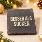 BESSER ALS SOCKEN – Weihnachtskerze Naturgras Etikett | Weihnachtsgeschenk | Geschenk für Familie, Freunde & Kollegen | Geschenkidee Weihnachten