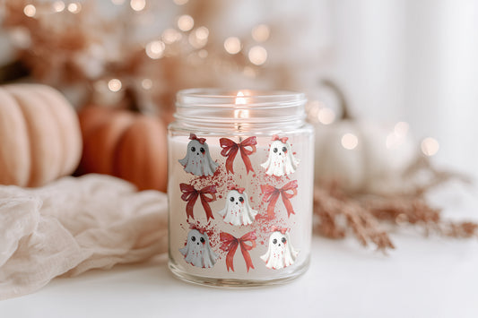 Bloody Ghosts Kerze – Halloween Kerze Sojawachs vegan, Lustige Herbst Duftkerze, Spooky Candle Geschenkidee Frauen, Cozy Deko Wohnzimmer