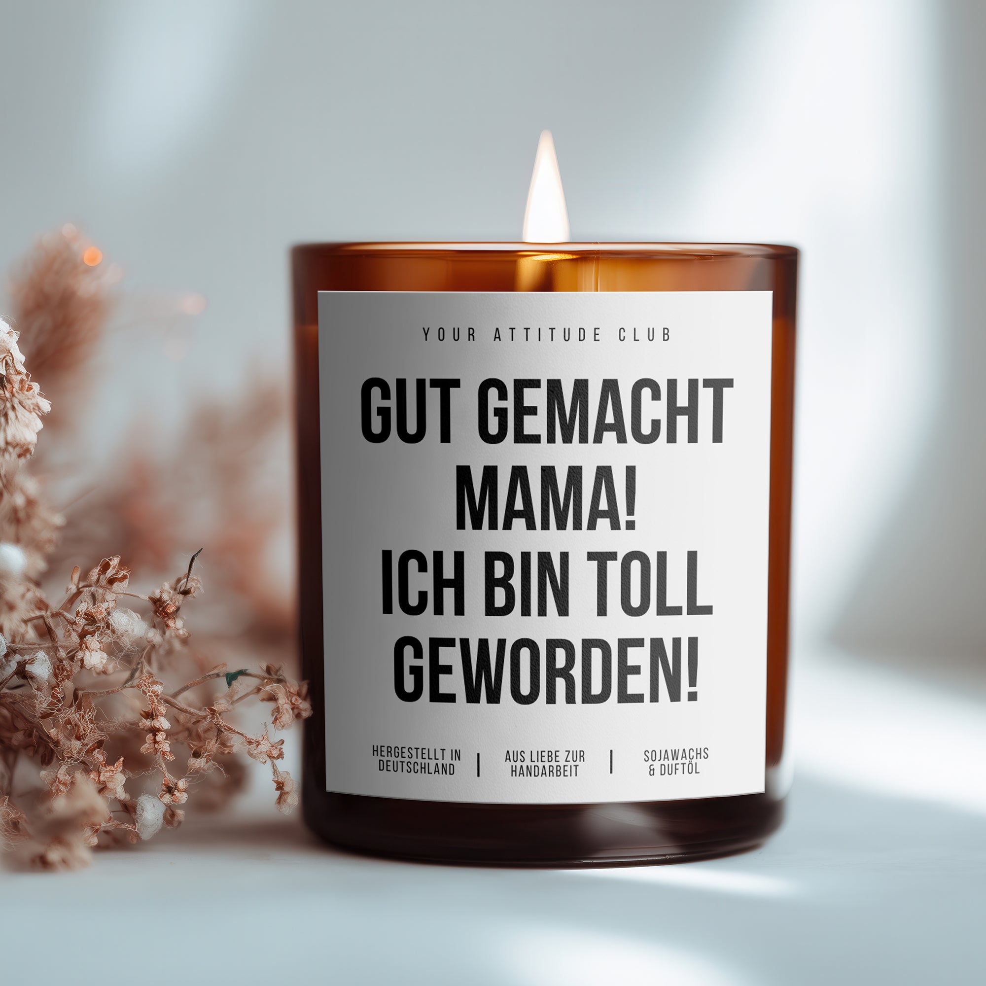 Gut gemacht Mama! Ich bin toll geworden! | Lustige Muttertagskerze mit 2 Dochten
