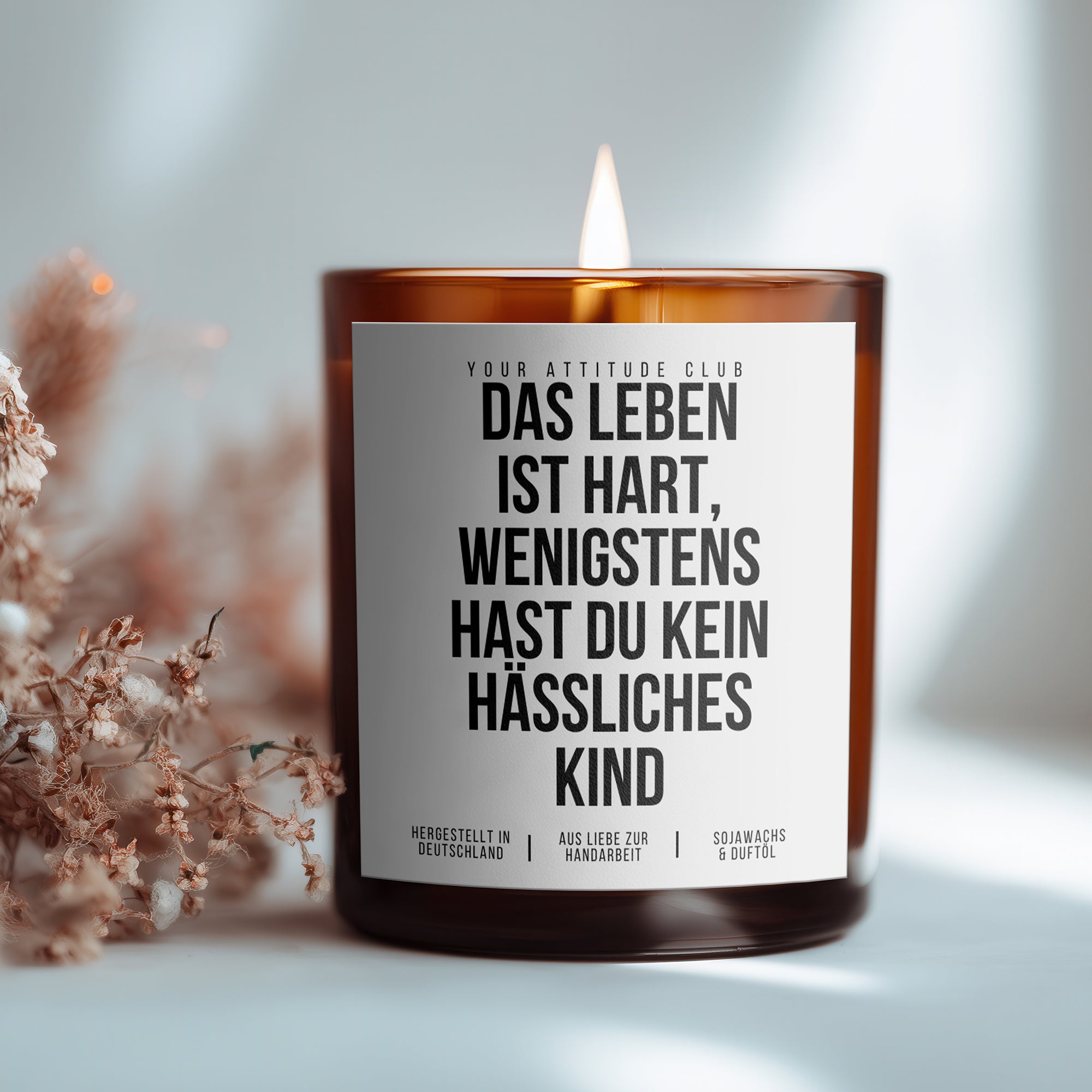 Life is Hard, At Least You Don't Have an Ugly Kid | Sarcastic 2-Wick Scented Candle for Mom