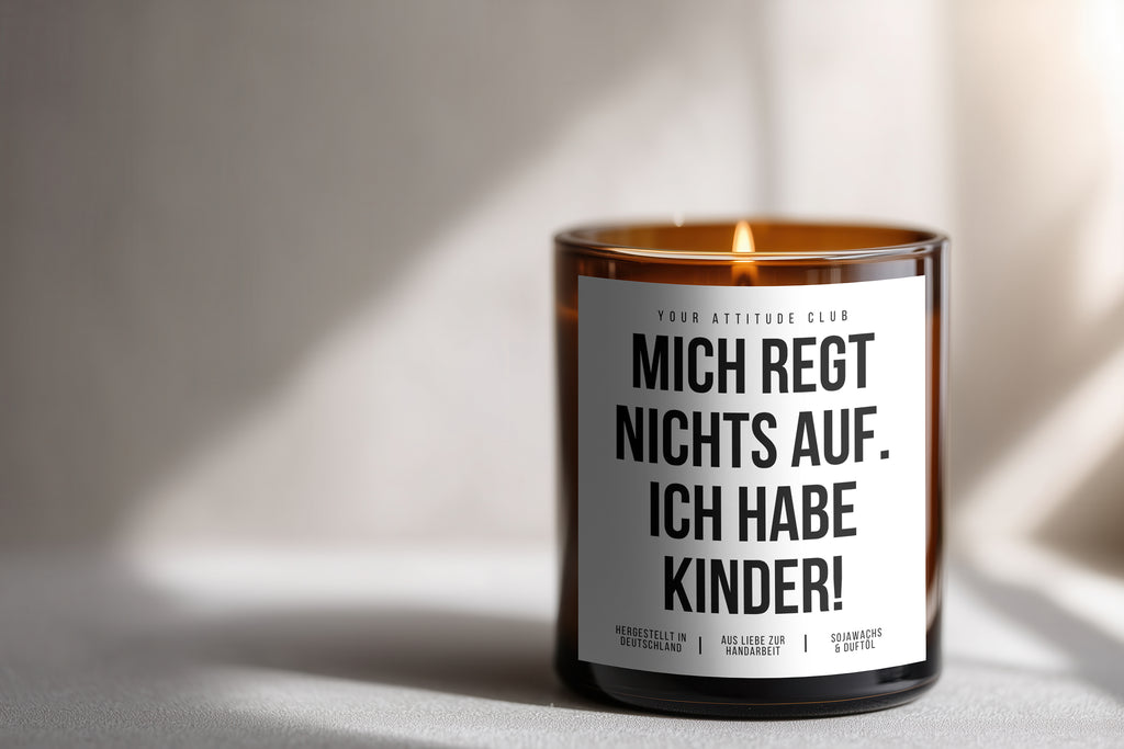 Mich regt nichts auf. Ich habe Kinder! | Lustige Muttertagskerze mit 2 Dochten