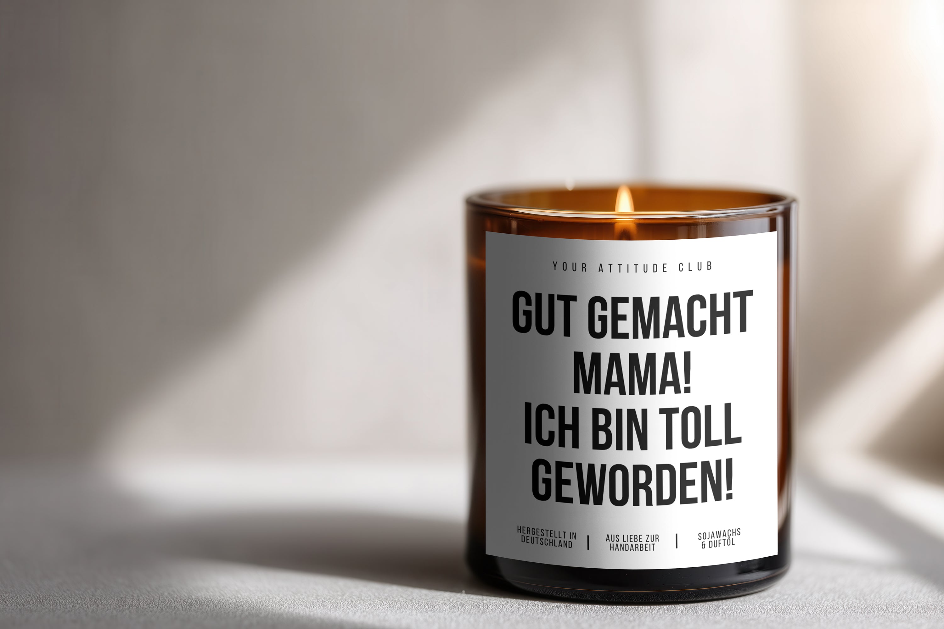 Gut gemacht Mama! Ich bin toll geworden! | Lustige Muttertagskerze mit 2 Dochten