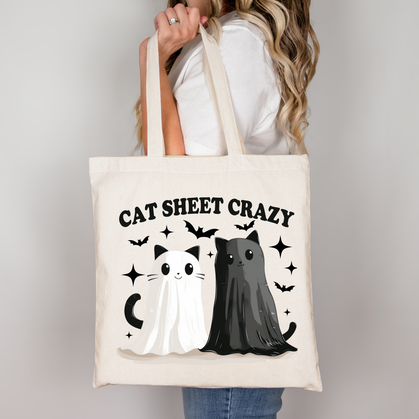 Cat Sheet Crazy | Tragetasche mit Spruch – Baumwollbeutel mit Attitude