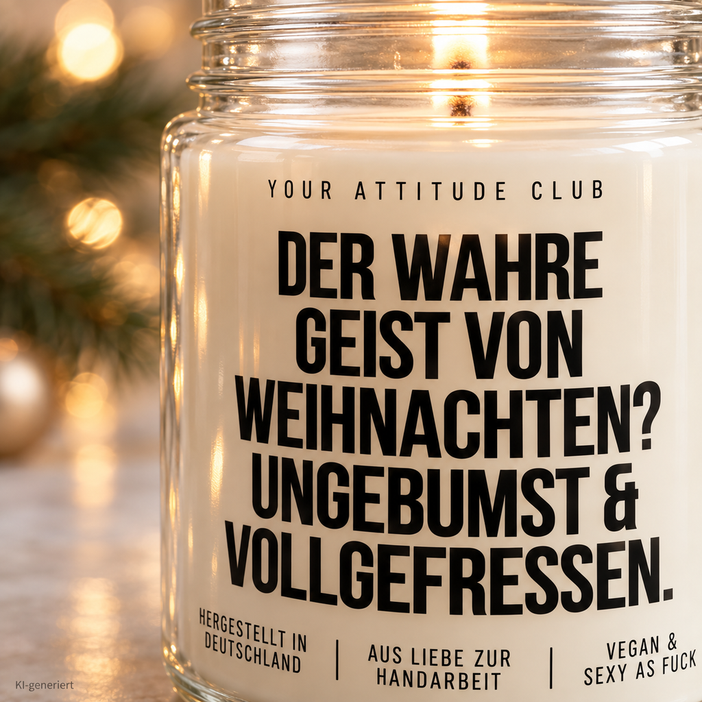 DER WAHRE GEIST VON WEIHNACHTEN? UNGEBUMST & VOLLGEFRESSEN. | Weihnachtskerze Duftkerze Weihnachten Weihnachtsgeschenk Wichtelgeschenk