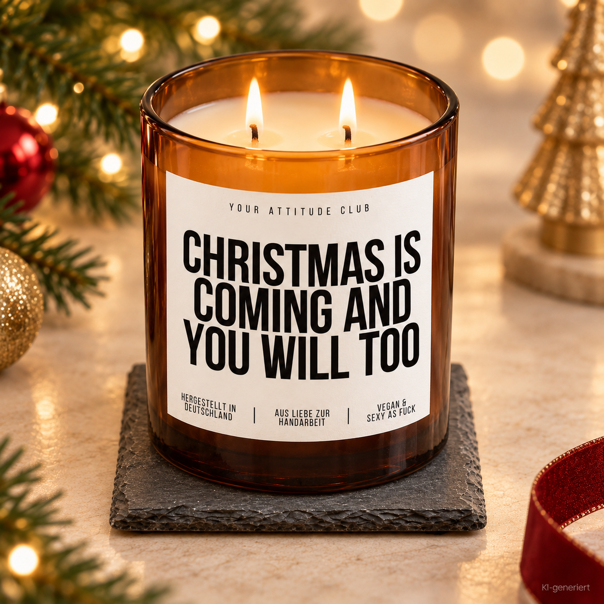 CHRISTMAS IS COMING AND YOU WILL TOO – Weihnachtskerze | Freches Weihnachtsgeschenk | Geschenk für Partner, Freundin, Freund & Paare | Weihnachten