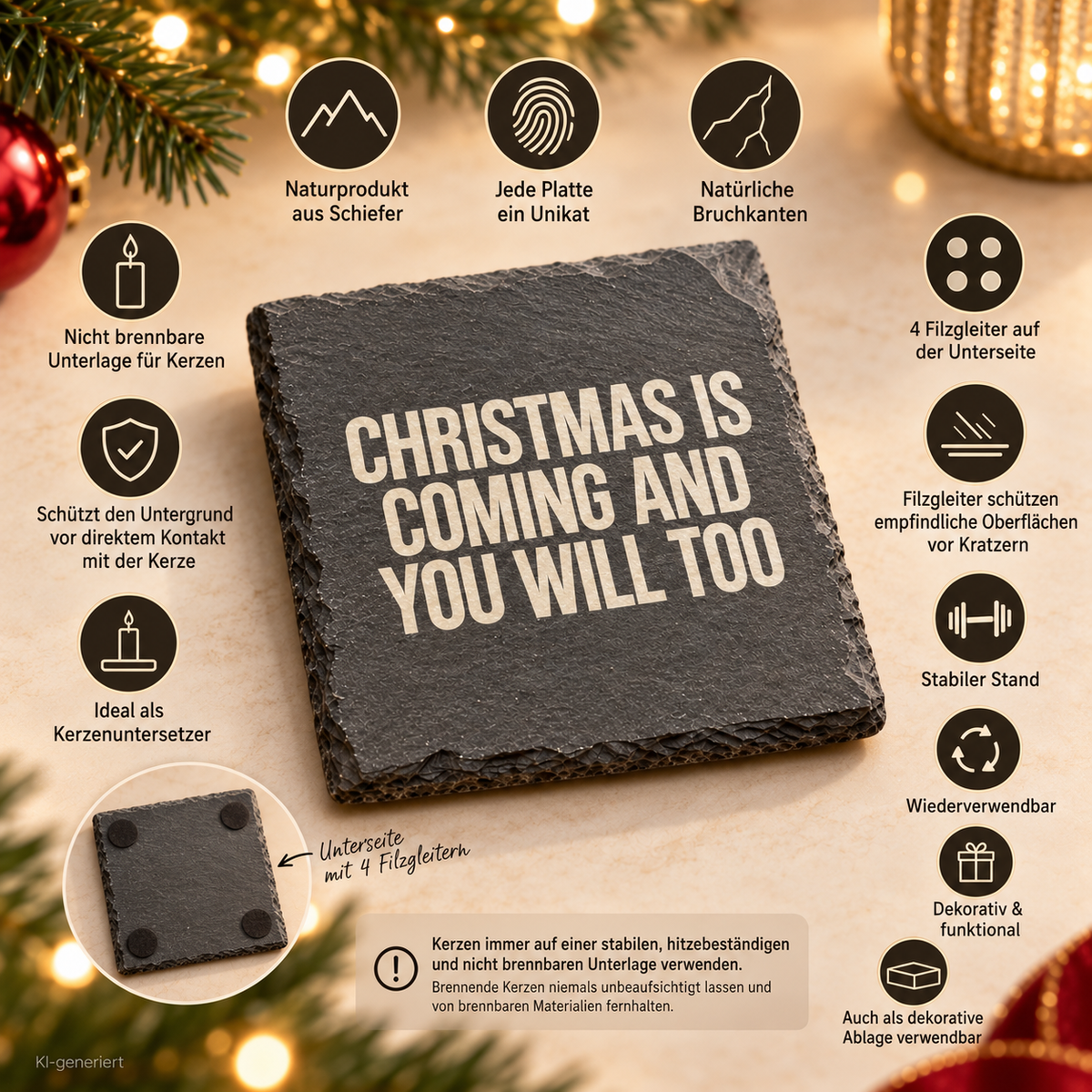 CHRISTMAS IS COMING AND YOU WILL TOO – Weihnachtskerze | Freches Weihnachtsgeschenk | Geschenk für Partner, Freundin, Freund & Paare | Weihnachten