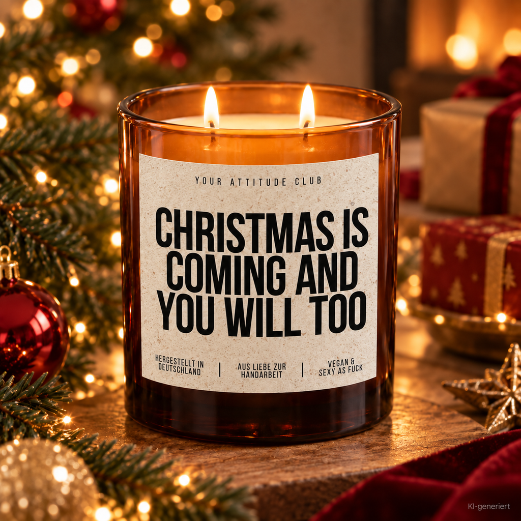 CHRISTMAS IS COMING AND YOU WILL TOO – Weihnachtskerze | Freches Weihnachtsgeschenk | Geschenk für Partner, Freundin, Freund & Paare | Weihnachten
