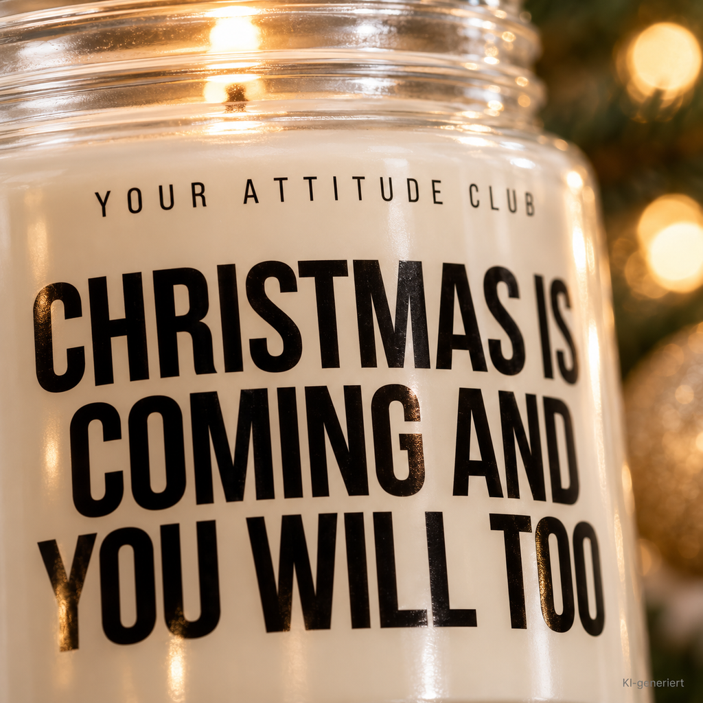 CHRISTMAS IS COMING AND YOU WILL TOO | Weihnachtskerze Duftkerze Weihnachten Weihnachtsgeschenk Geschenkidee für Partner Freundin Freund Wichtelgeschenk