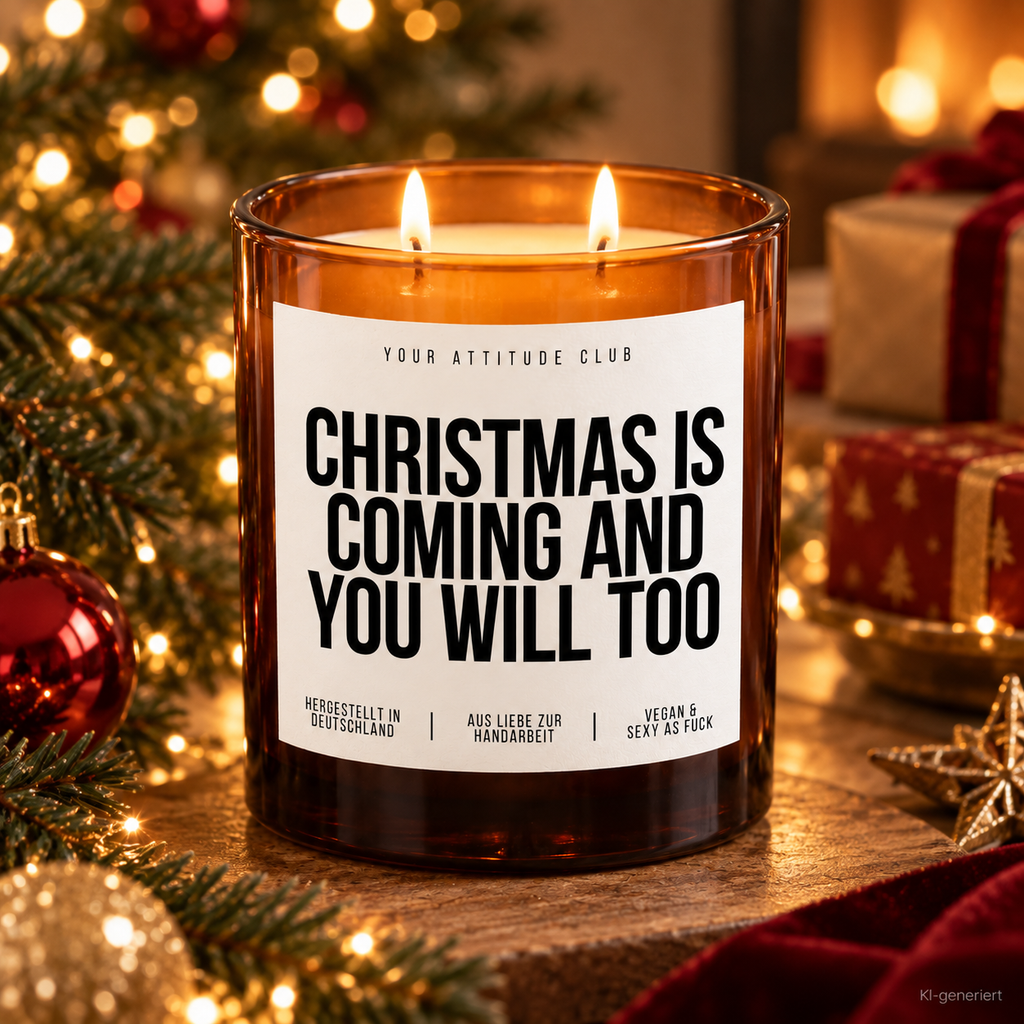 CHRISTMAS IS COMING AND YOU WILL TOO – Weihnachtskerze | Freches Weihnachtsgeschenk | Geschenk für Partner, Freundin, Freund & Paare | Weihnachten