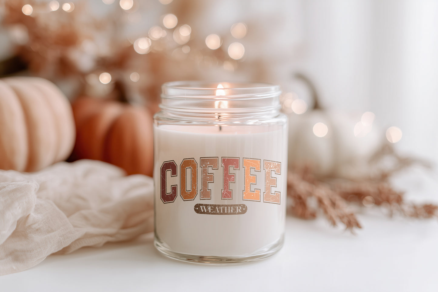 Herbst Kerze Glas Coffee Candle | Kaffee Duftkerze Sojawachs | Halloween Deko Geschenkidee Frauen | Cozy Autumn Candle Home Decor